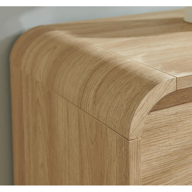 Maud Modern 6 Drawers Dresser for Bedroom, 47" Wide Wood Dressers & Chests of Drawers w/Curved Profile Design, Mid Century Modern Dresser w/Natural Texture for Bedroom, Living Room