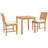 Turbotville 2 - Person Teak Solid Wood Patio Dining Set Square Table with Cushions Included