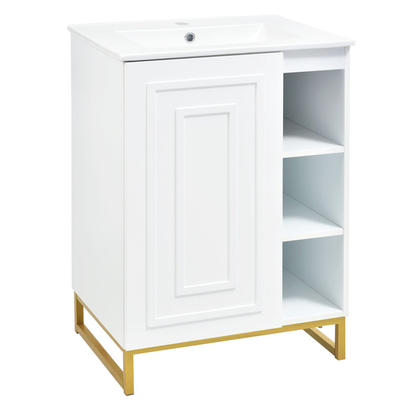 Modern Bathroom Vanity With Semi-Open Design And Premium Features