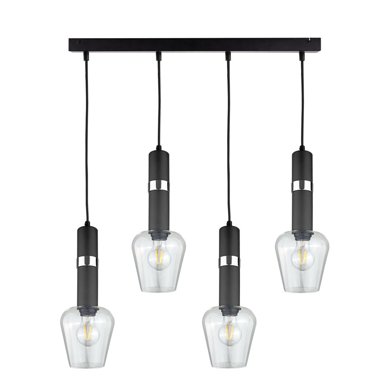 Kiron 4 - Light Kitchen Island Pendant, Black/Silver