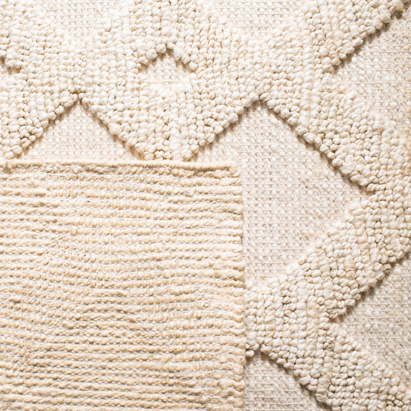 Tapis géométrique en jute et en coton tissé à la main Highland, Rectangulaire 8 pi x 10 pi