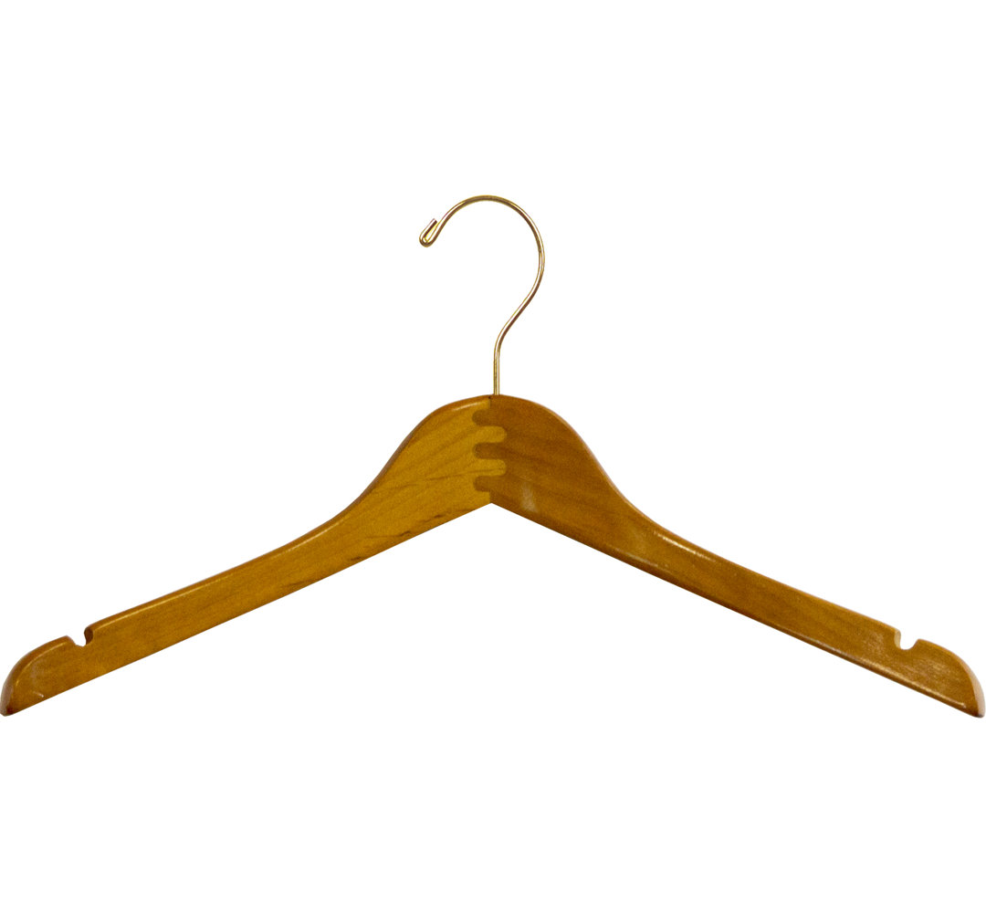 Busch Wood Standard Hanger for Dress/Shirt/Sweater (Set of 25) Rebrilliant