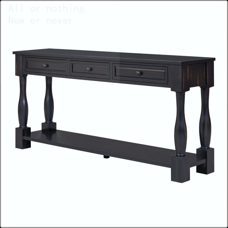 Console extra-longue avec tiroirs et tablette, Espresso