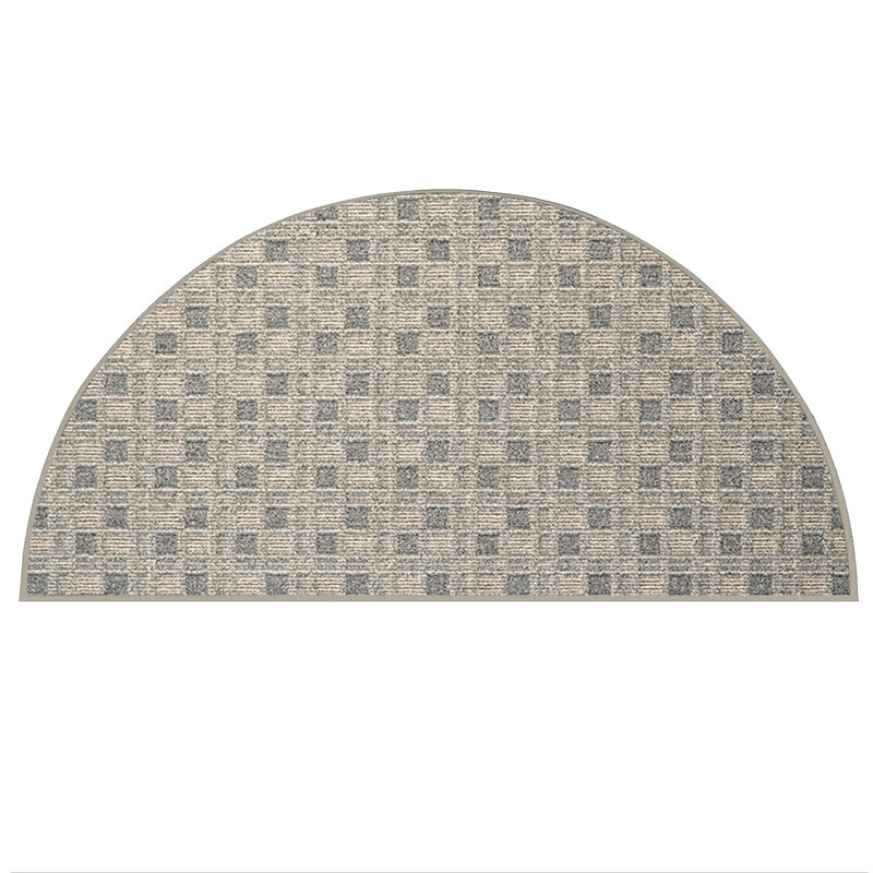 Tapis abstrait couleur d'intérieur / extérieur à motif commercial abstrait beige, Demi-cercle 60 po x 120 po