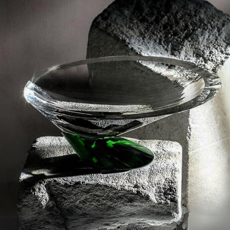 Crystal Decorative Bowl, Green/Clear