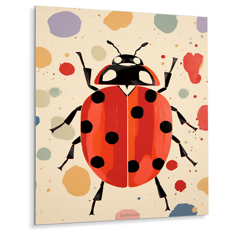 Art rétro, coccinelle, rétro, insectes et insectes, Sans cadre, métal, H 44 po x l 34 po