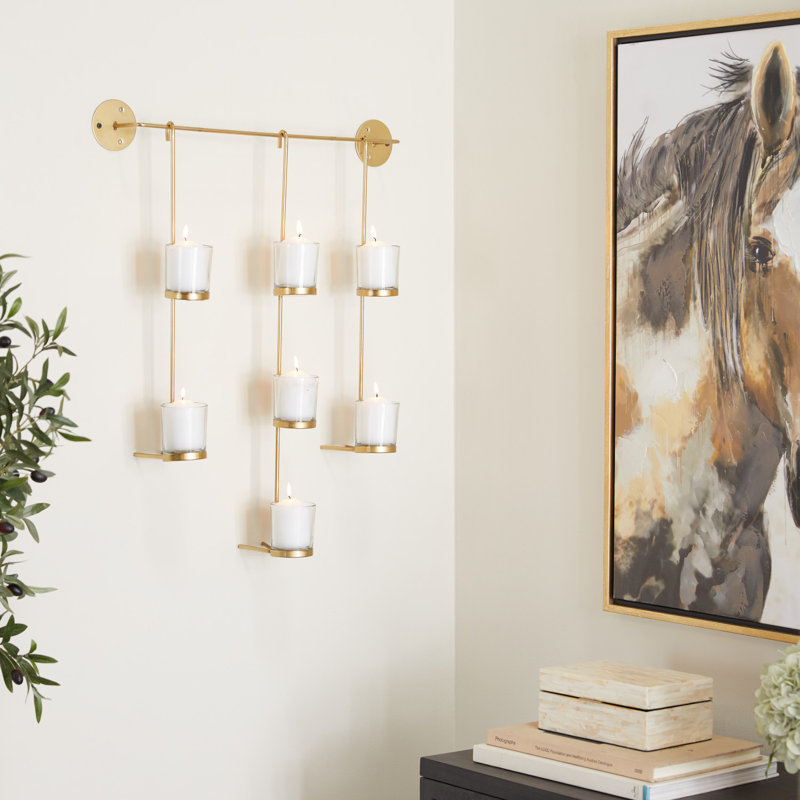 Iron Candle Wall Light, Gold