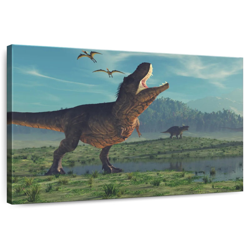 Dinosaures de l'ère jurassique Brampt, H 24 po x l 36 po