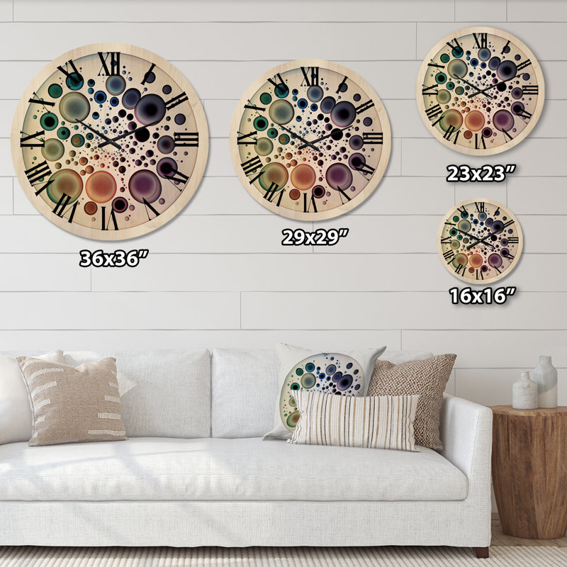 Horloge murale surdimensionnée en bois Cymatics, Grand