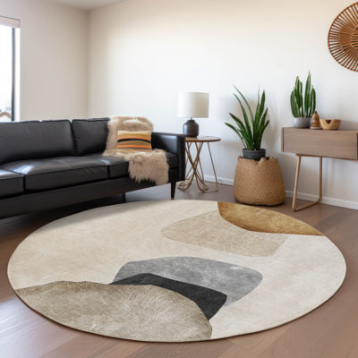 Premium Machine Washable Cerrito Amf547 Brown Rug