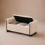 Banc de rangement moderne avec base en bois massif, banc d'entrée élégant pour le rangement de chaussures, les sièges de chambre à coucher et l'organisation à la maison-129879293