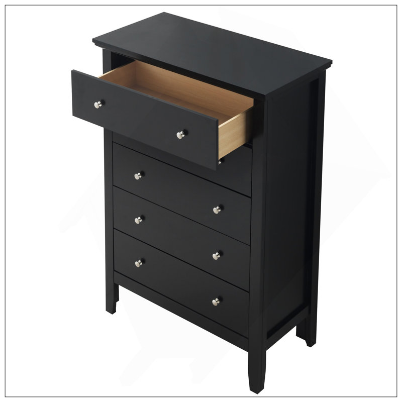 32'' W 5 - Drawer Dresser, Black