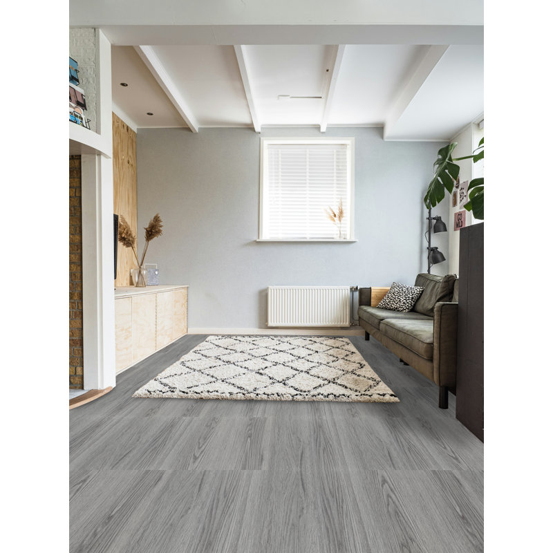 30.48 cm x 30.48 cm Vinyl Floor Tiles, 50 Per Pack, Grey Ash
