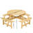 8 Person Picnic Table With 4 Built-In Benches. Umbrella Hole, Weather-, For Patio, Garden Round Benches - Hole For Outdoor Spaces-1908133740