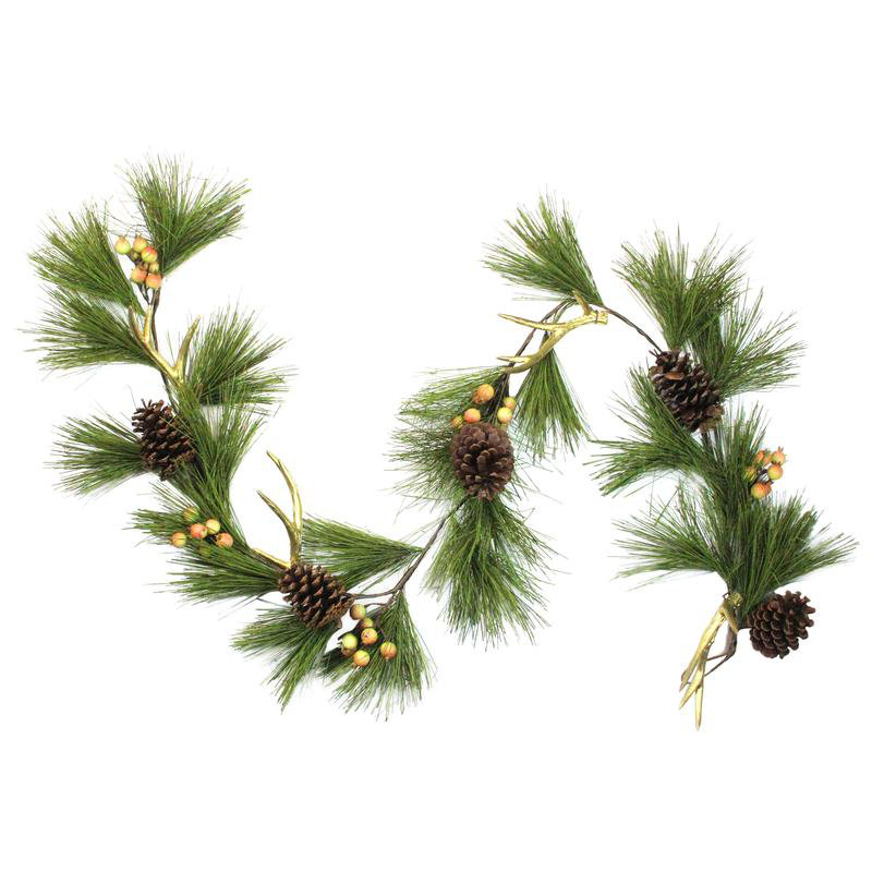 Guirlande pin pommes pin et antlers à aiguilles 6 pi