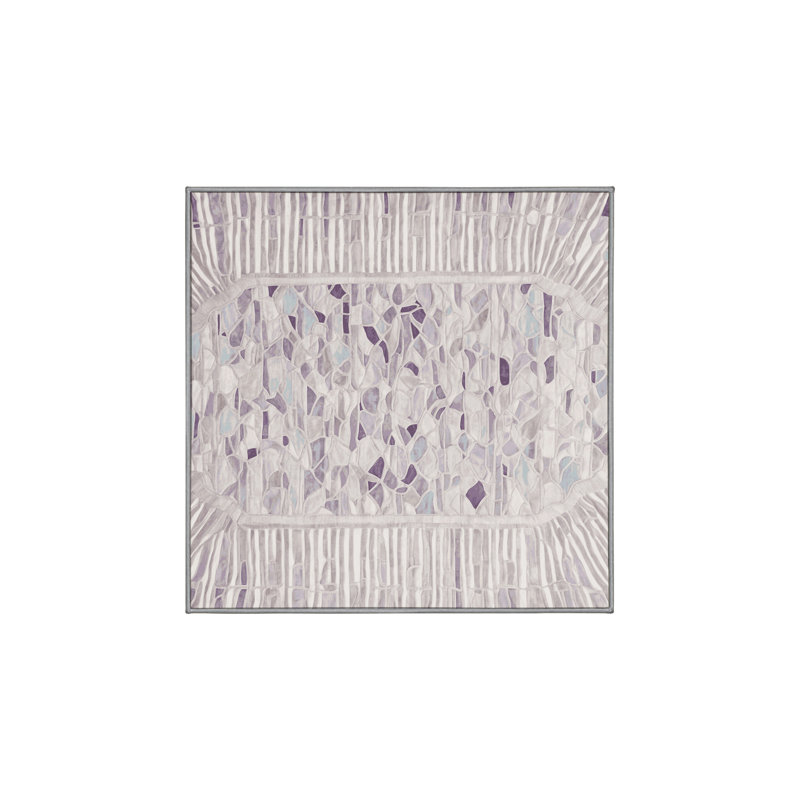 Machine Washable Gray Area Rug, Square 7'