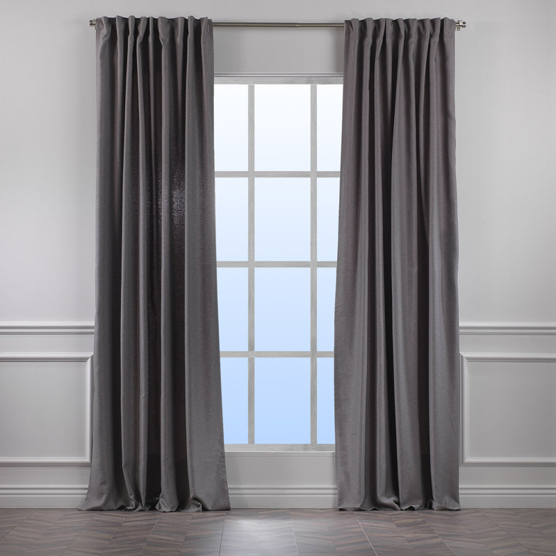 Decorative Room Darkening Curtain Panels, Light Gray, 52'' W x 120'' L