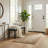 Modern Grey Upholstered Dining Bench, Black Finish Solid Rubberwood
