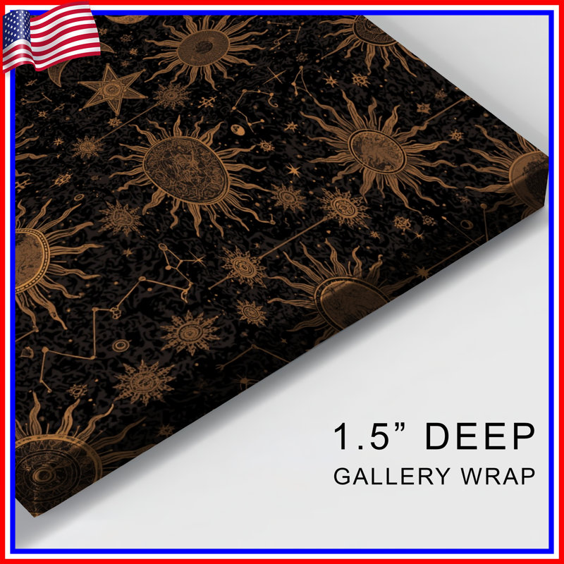 Toile de galerie Celestial Sun Moon, 16 x 16 inches