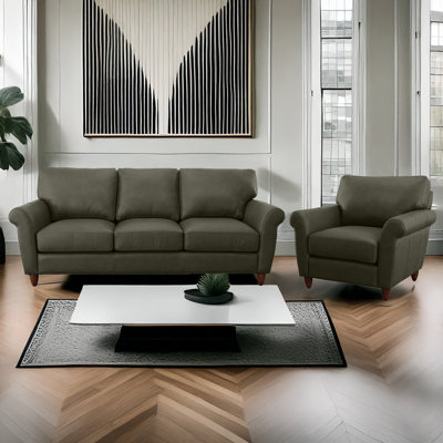 Ensemble de canapé et chaise 100% cuir Buxton