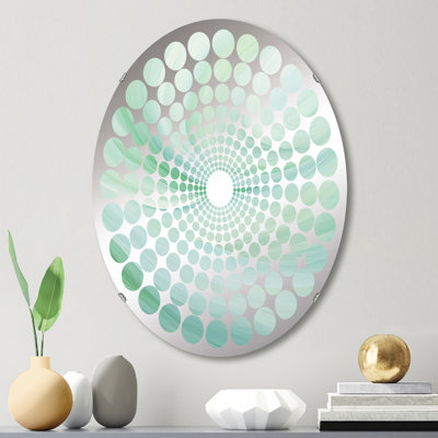 Miroir décoratif vert à spirale ondulée - MIR106235 O