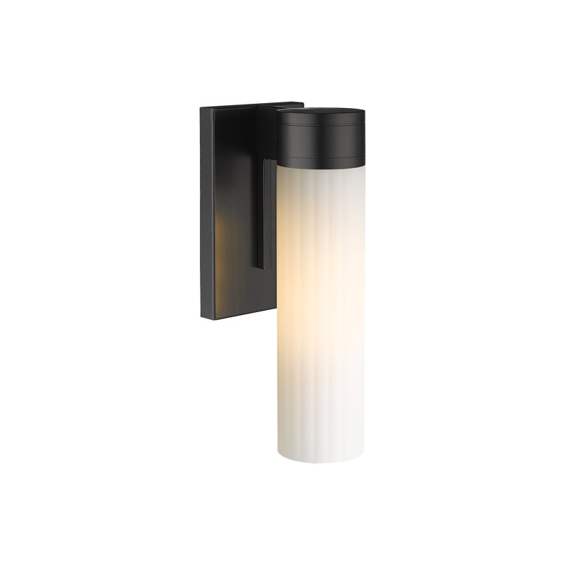 Applique murale 11 po Empire, H 12,63 po x l 5,5 po x P 3,13 po, Blanc mat, Noir mat