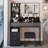 Makeup Vanity Desk with LED Mirror, Spacious Drawer, and Comfortable Stool for Ultimate Beauty Routine-1176433648