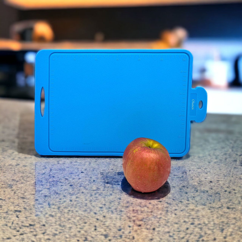 Planche à découper pliante en silicone antidérapante bleue, Bleu