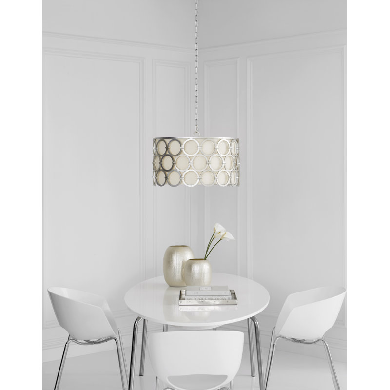 Alexandra 4 - Light Chandelier, Burnished Silver Leaf, 15.25" H x 24.75" W x 24.75" D