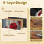 Table de chevet 2 tiroirs en tissu avec station de charge Red Rose Elegant Petals