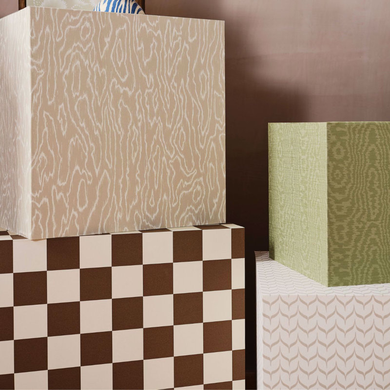 Henry Holland Geometric Non-Woven Wallpaper Double Roll, Terracotta