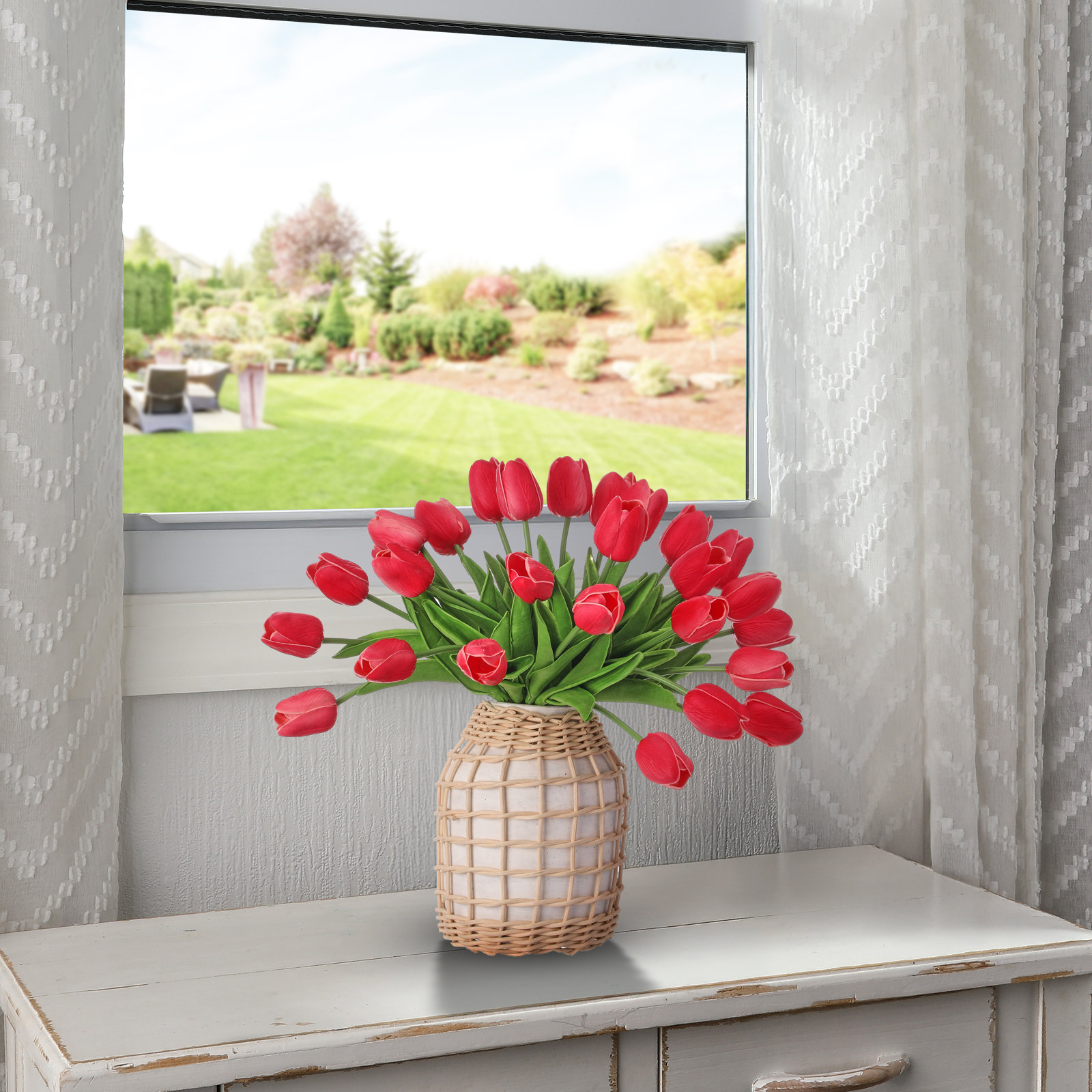 Carlisa Dutch Tulip Stems, Red