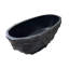 Baignoire profonde autoportante à surface solide de 67,5 po x 32 po, finition brute de style travertin