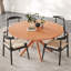 Table de salle à manger ronde en bois massif 47,2 po avec base en X-659836071