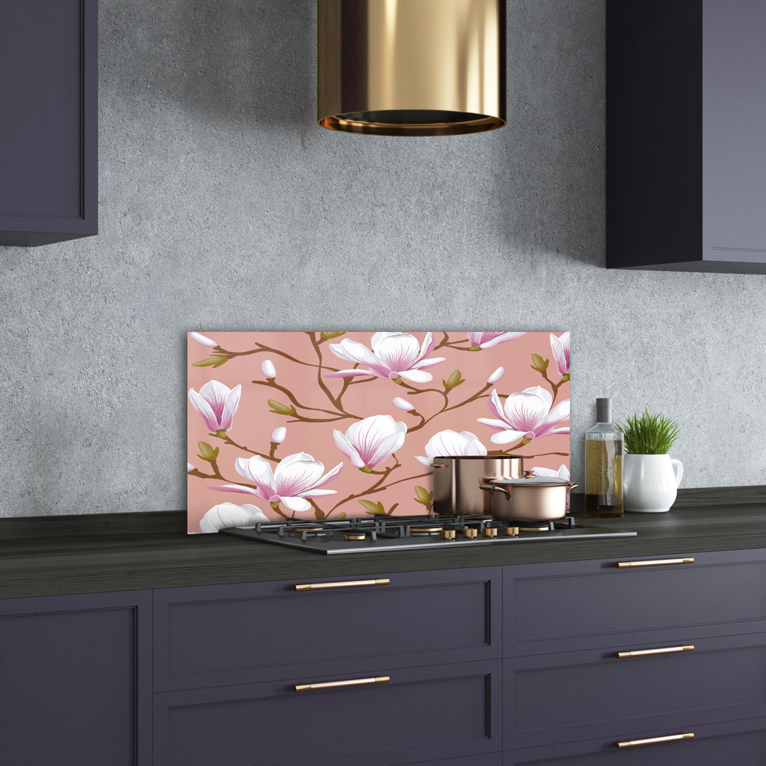 50 cm x 100 cm Glas Spritzschutzpaneel Magnolia