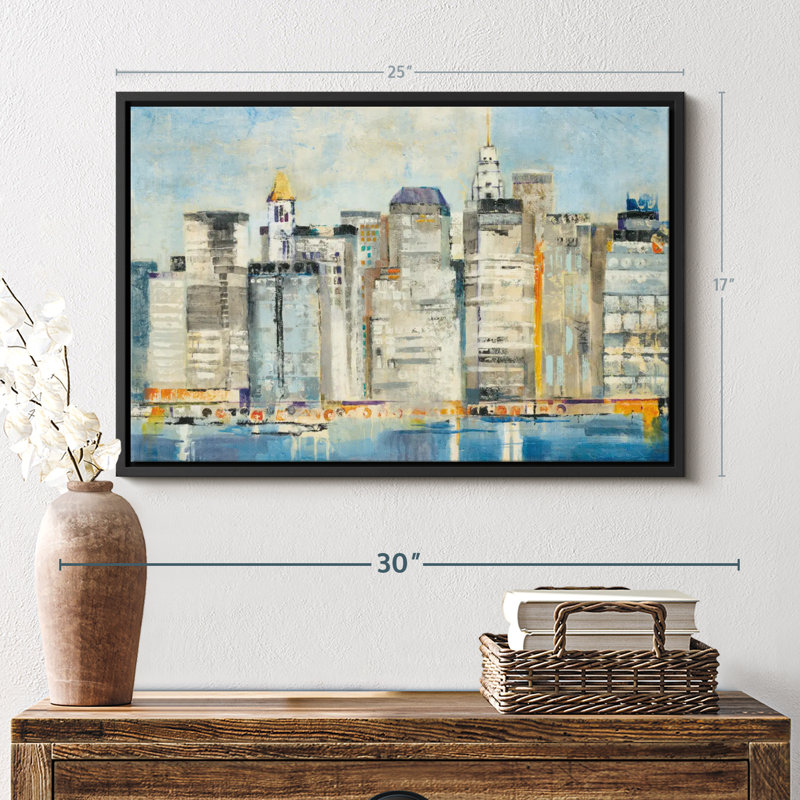Waterfront Skyline Canvas Print, 17" H x 25" W