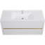 Meuble-lavabo mural blanc brillant avec rangement efficace pour salles de bain modernes