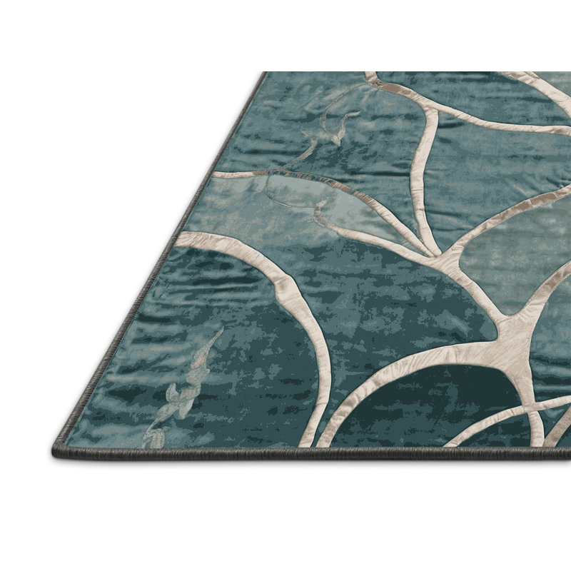 Tapis gris soyeux et moelleux, Rectangle de 5 pi x 8 pi