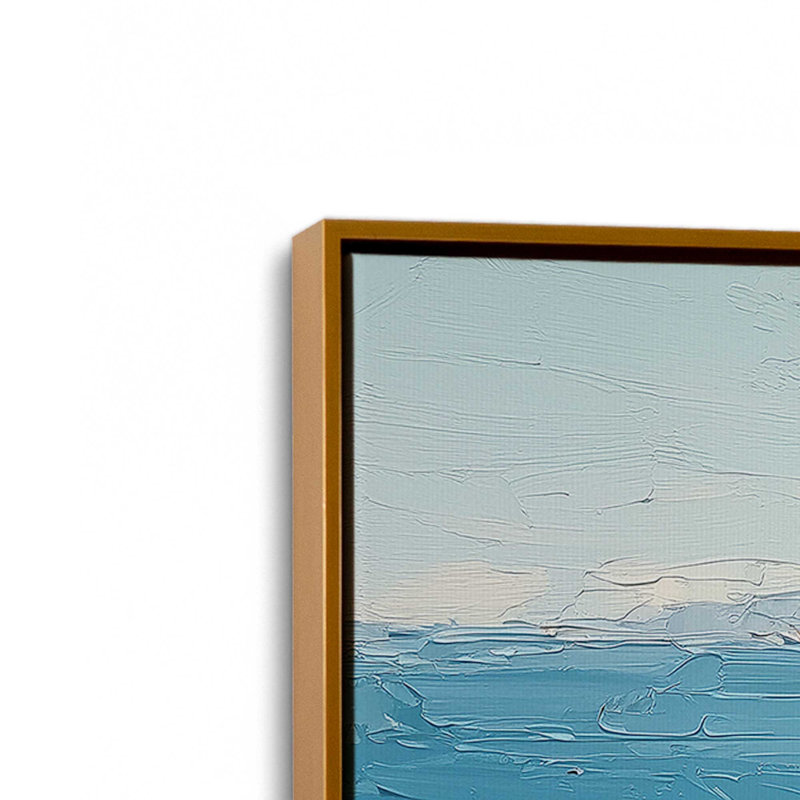 Impression sur toile Azzuro Cove, Cadre flottant doré poli, 32 po x 48 po
