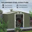 Outsunny 9 x 6ft Metal Garden Shed, Outdoor Storage Tool House with Ventilation Slots, Foundation Kit and Lockable Double Doors, Green-120309179