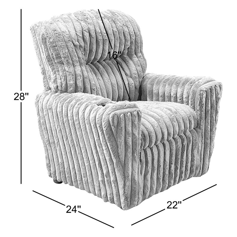 Clarkedale Kids 13'' Recliner and Ottoman, Black
