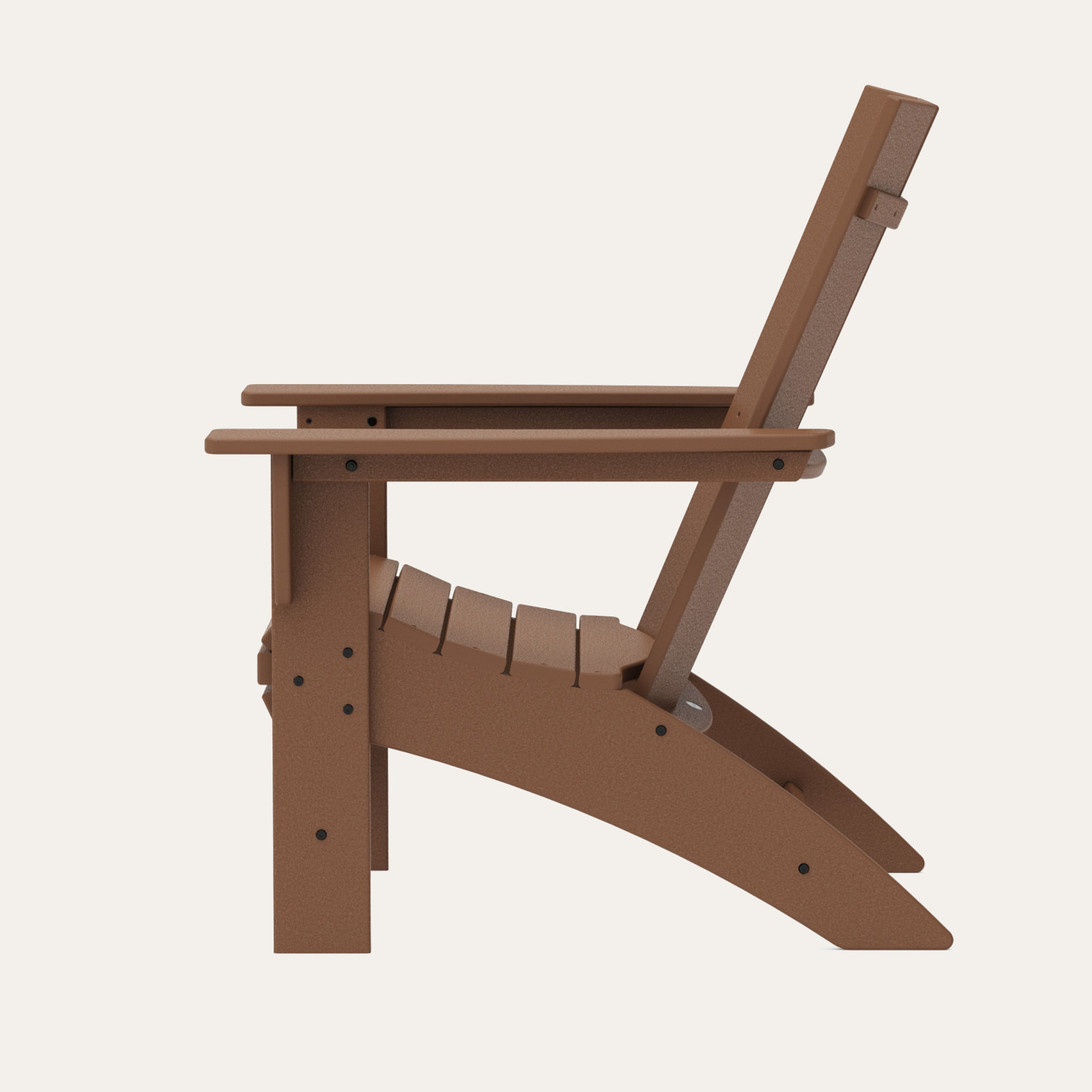 POLYWOOD Modern Curveback Adirondack Chair, Teak