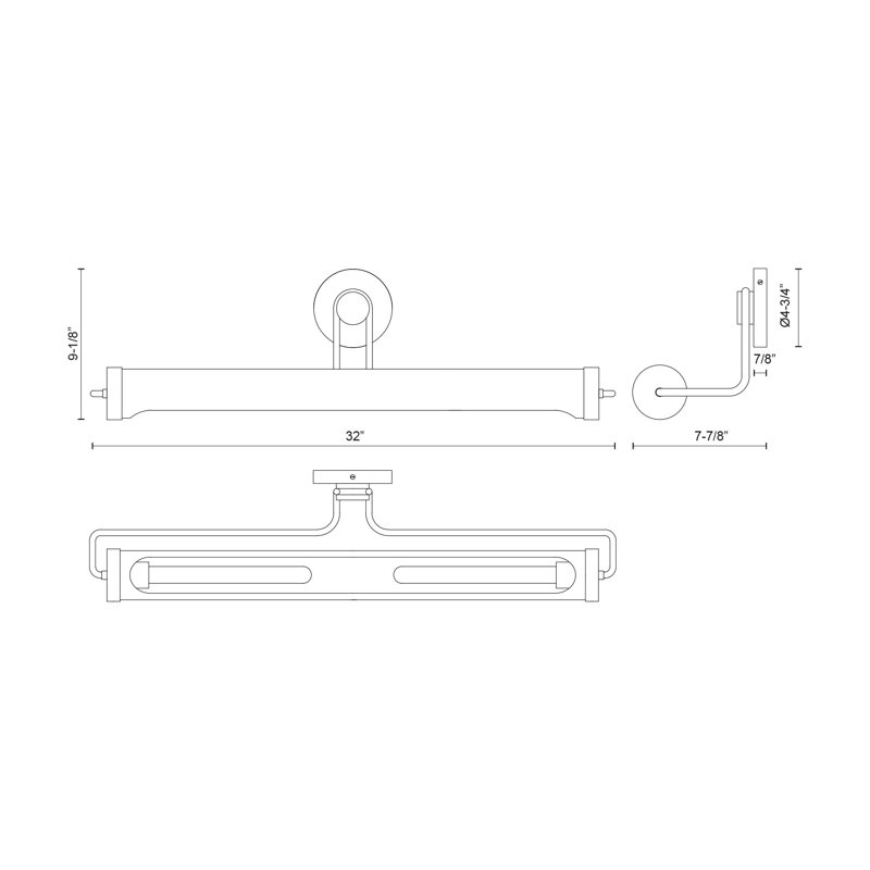 Wynwood Wall Mounted Picture Light, Urban Bronze, 9.13" H x 32" W x 7.88" D