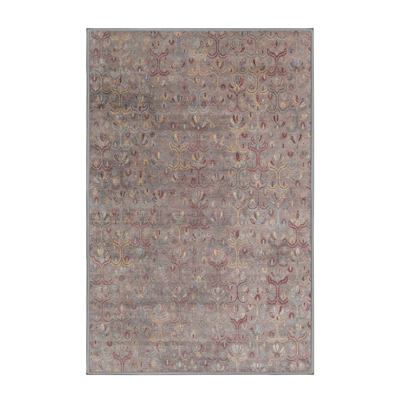 Tapis gris/brun zone contemporaine, Rectangle 5 pi x 7 pi