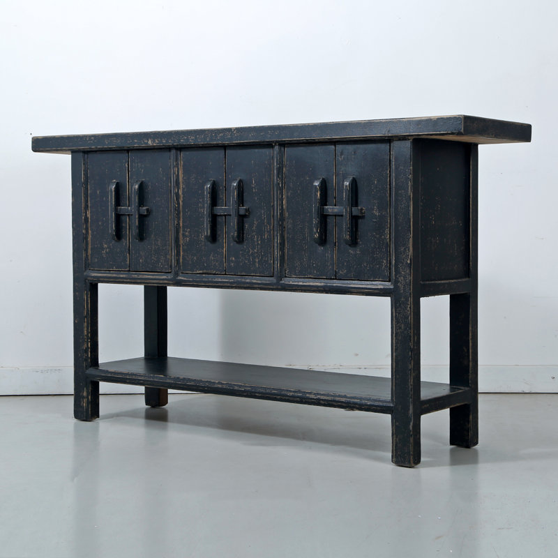 Amalfi 63'' W Solid Wood Console Table, Antique Black