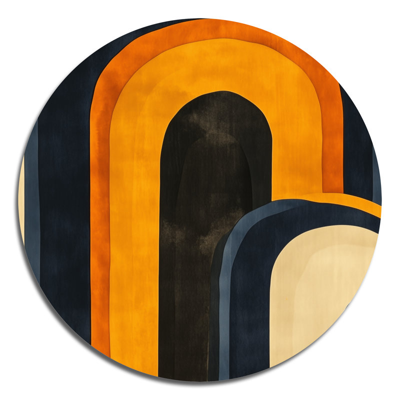 Livingon - Décoration murale ronde abstraite en métal, L 23 po x H 23 po