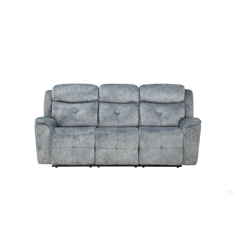 Canapé inclinable manuel argenté en tissu gris