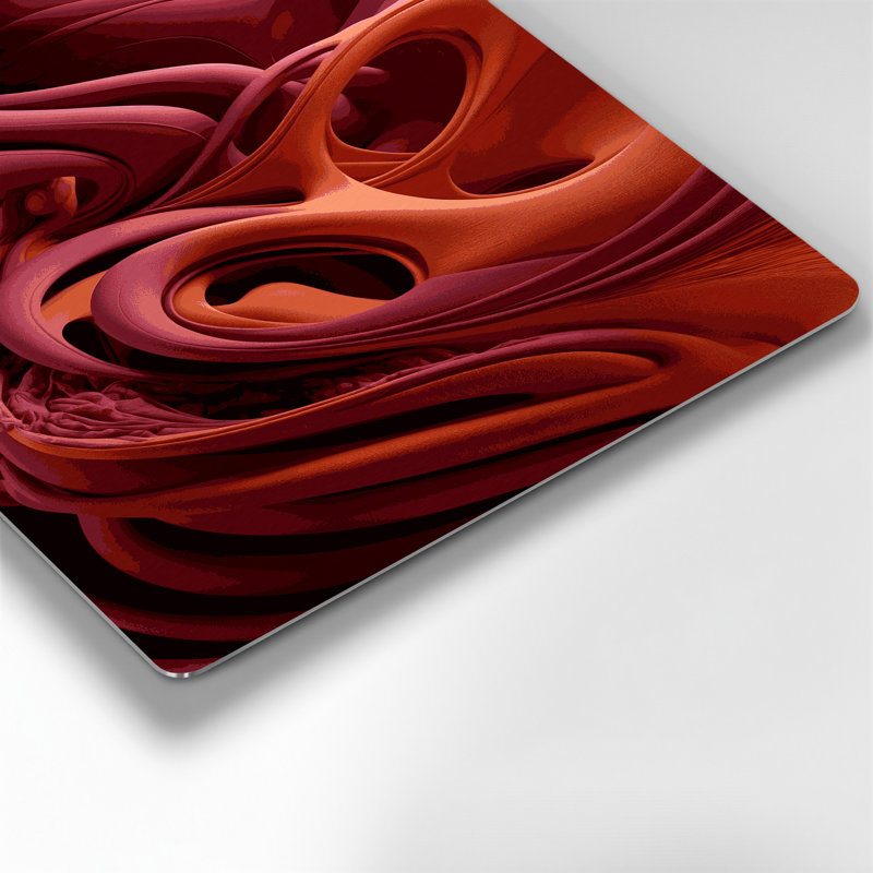 «Biomorphic Abstraction 85», art mural en métal rouge, H 11 po x l 14 po