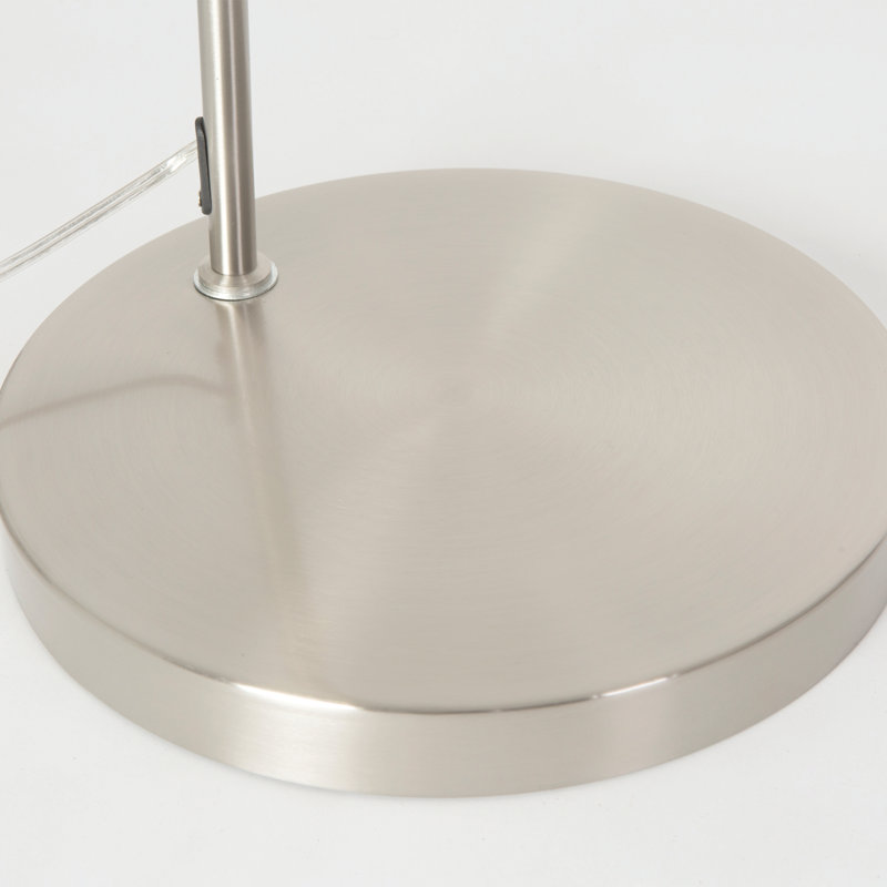 Lampe sur pied arquée 67 po Telles, Blanc immaculé, Acier satiné