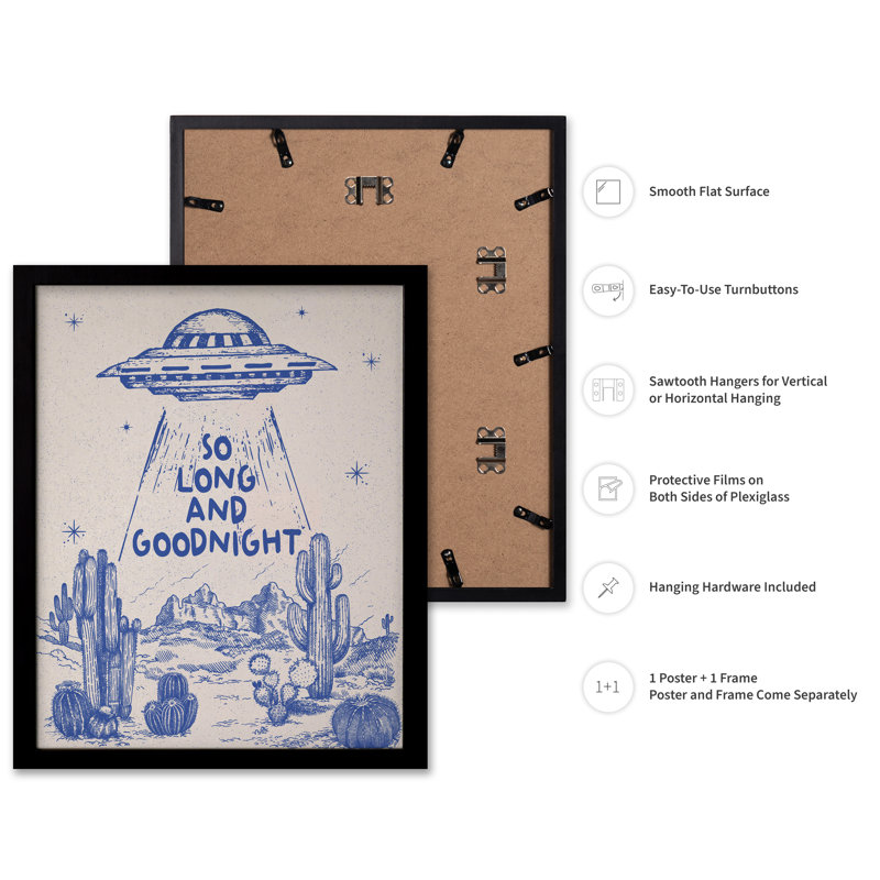 Bleu si long et bonne nuit, Black Framed, Poster, 08"H x 10"W